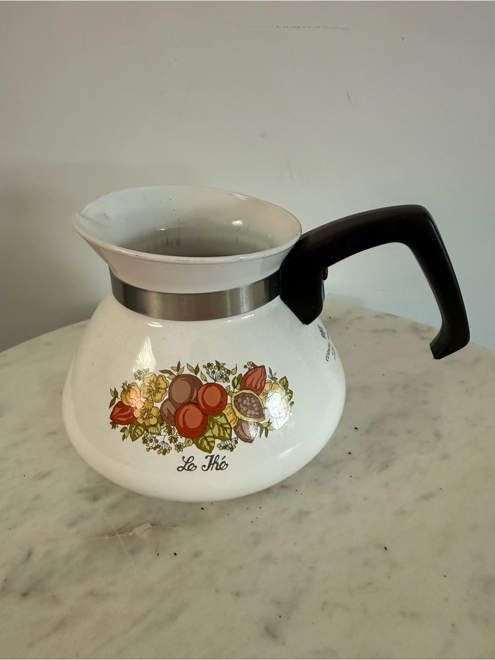 Vintage Corning Ware Spice Of Life "Le The" Coffee Tea Pot Kettle *Missing Lid*